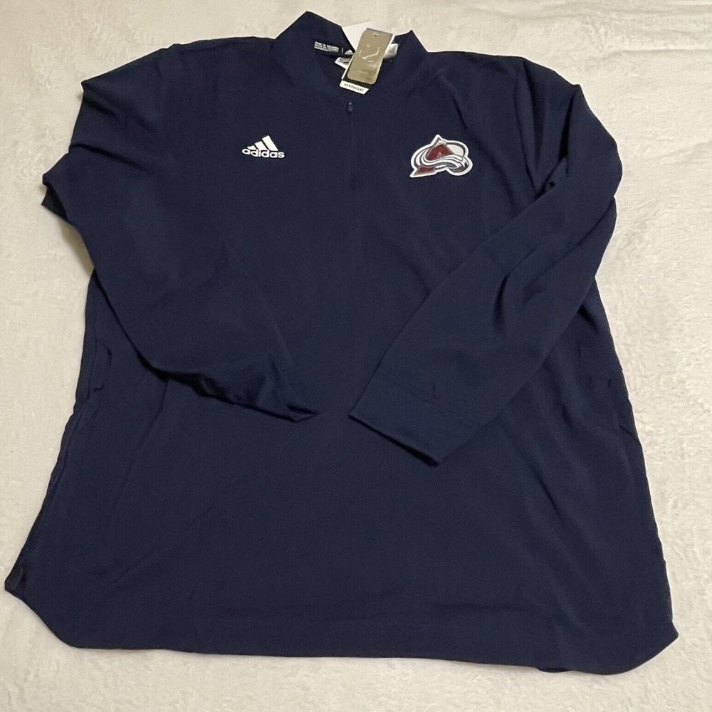 NWT Adidas NHL Colorado Avalanche On-Ice 1/4 Zip Up Size L